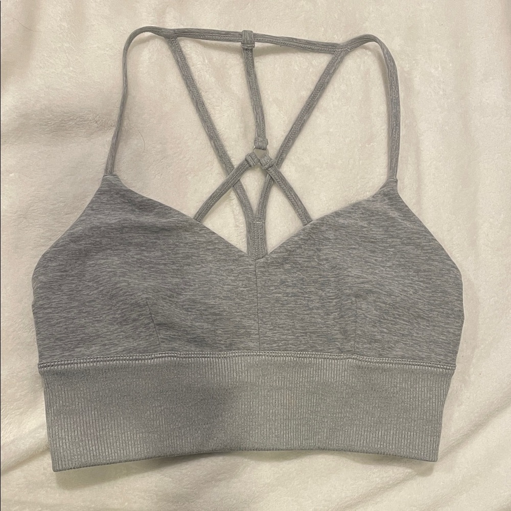 ALO Yoga Heather Gray Strappy Seamless Bralette
